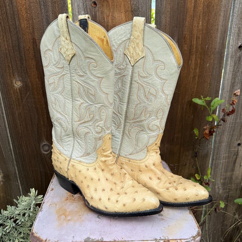 Yucca Boots Exotic Line Ostrich Leather Men's 7 Women's 8.5